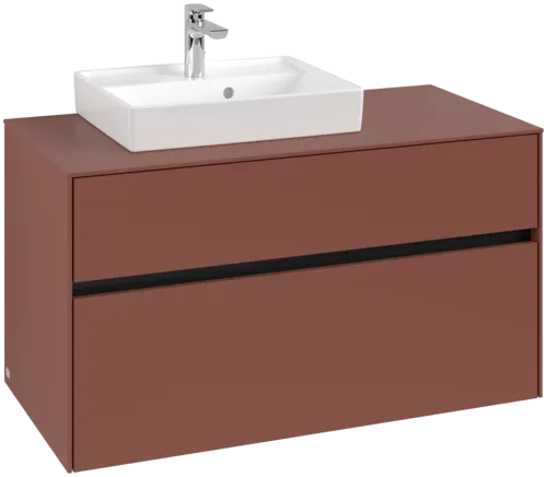 Picture of VILLEROY BOCH Collaro Vanity unit, 2 pull-out compartments, 1000 x 548 x 500 mm, Wine Red / Wine Red #C01400AH