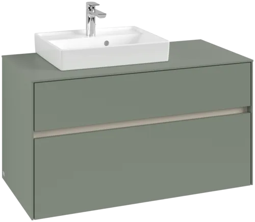 Picture of VILLEROY BOCH Collaro Vanity unit, 2 pull-out compartments, 1000 x 548 x 500 mm, Soft Green / Soft Green #C01400AF
