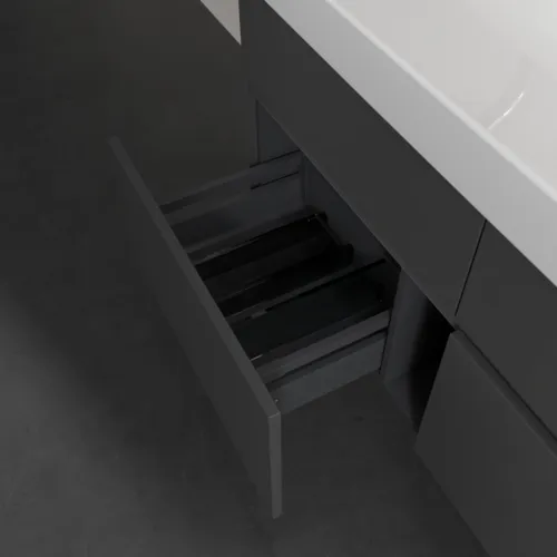 Bild von VILLEROY BOCH Collaro Waschbeckenunterschrank, mit Beleuchtung, 4 Auszüge, 1154 x 546 x 444 mm, Glossy Grey #C012B0FP