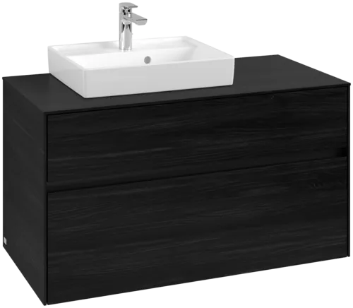 Picture of VILLEROY BOCH Collaro Vanity unit, 2 pull-out compartments, 1000 x 548 x 500 mm, Black Oak / Black Oak #C01400AB
