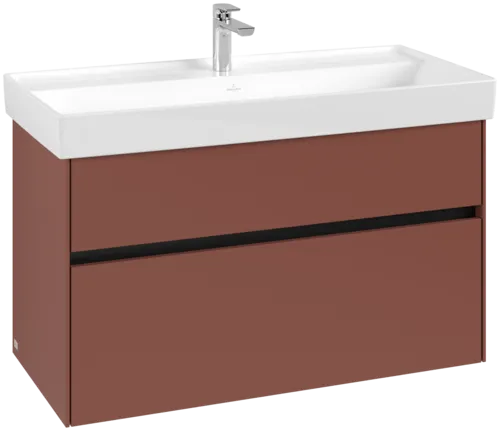 Зображення з  VILLEROY BOCH Collaro Vanity unit, with lighting, 2 pull-out compartments, 954 x 546 x 444 mm, Wine Red #C011B0AH