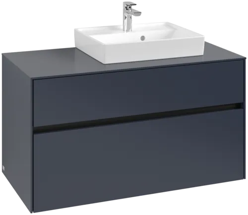 VILLEROY BOCH Collaro Vanity unit, with lighting, 2 pull-out compartments, 1000 x 548 x 500 mm, Marine Blue / Marine Blue #C015B0VQ resmi