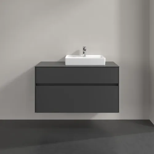 VILLEROY BOCH Collaro Waschbeckenunterschrank, mit Beleuchtung, 2 Auszüge, 1000 x 548 x 500 mm, Graphite / Graphite #C015B0VR, Bild 3