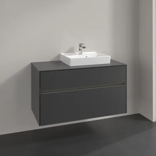 VILLEROY BOCH Collaro Waschbeckenunterschrank, mit Beleuchtung, 2 Auszüge, 1000 x 548 x 500 mm, Graphite / Graphite #C015B0VR, Bild 2