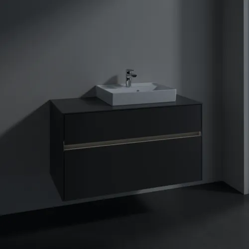 VILLEROY BOCH Collaro Waschbeckenunterschrank, mit Beleuchtung, 2 Auszüge, 1000 x 548 x 500 mm, Graphite / Graphite #C015B0VR, Bild 5