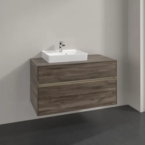 Bild von VILLEROY BOCH Collaro Waschbeckenunterschrank, mit Beleuchtung, 2 Auszüge, 1000 x 548 x 500 mm, Stone Oak #C014B0RK