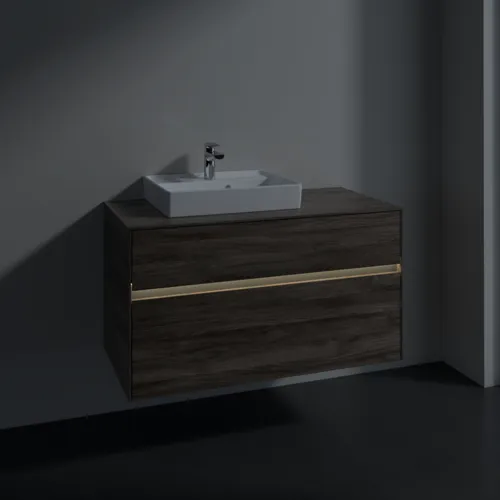 Bild von VILLEROY BOCH Collaro Waschbeckenunterschrank, mit Beleuchtung, 2 Auszüge, 1000 x 548 x 500 mm, Stone Oak #C014B0RK