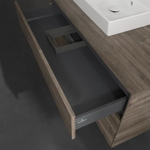 Bild von VILLEROY BOCH Collaro Waschbeckenunterschrank, mit Beleuchtung, 2 Auszüge, 1000 x 548 x 500 mm, Stone Oak #C014B0RK