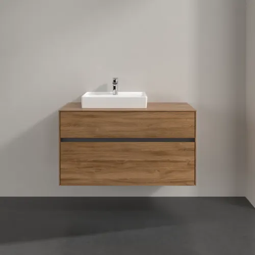 Bild von VILLEROY BOCH Collaro Waschbeckenunterschrank, mit Beleuchtung, 2 Auszüge, 1000 x 548 x 500 mm, Kansas Oak #C014B0RH