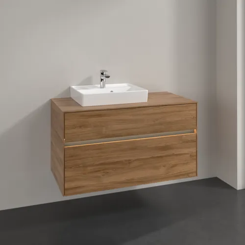 Bild von VILLEROY BOCH Collaro Waschbeckenunterschrank, mit Beleuchtung, 2 Auszüge, 1000 x 548 x 500 mm, Kansas Oak #C014B0RH