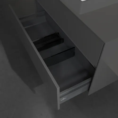 Bild von VILLEROY BOCH Collaro Waschbeckenunterschrank, 2 Auszüge, 1000 x 548 x 500 mm, Glossy Grey / Glossy Grey #C01400FP