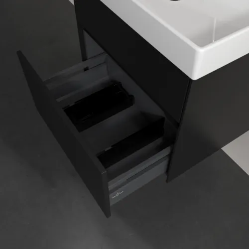 Bild von VILLEROY BOCH Collaro Waschbeckenunterschrank, mit Beleuchtung, 2 Auszüge, 604 x 546 x 444 mm, Volcano Black #C009B0VL