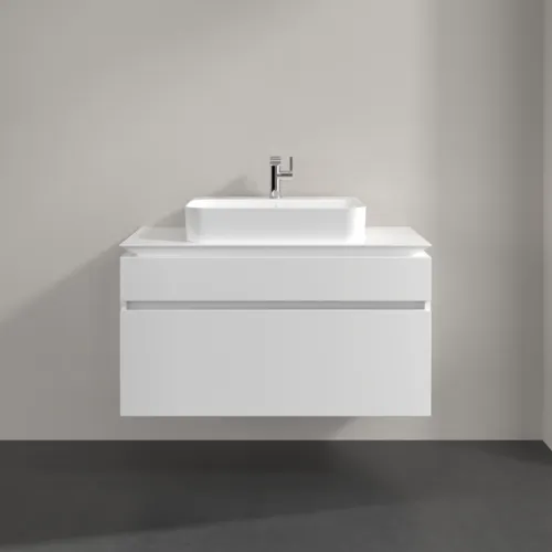VILLEROY BOCH Legato Waschbeckenunterschrank, 2 Auszüge, 1000 x 550 x 500 mm, White Matt / White Matt #B75600MS, Bild 3