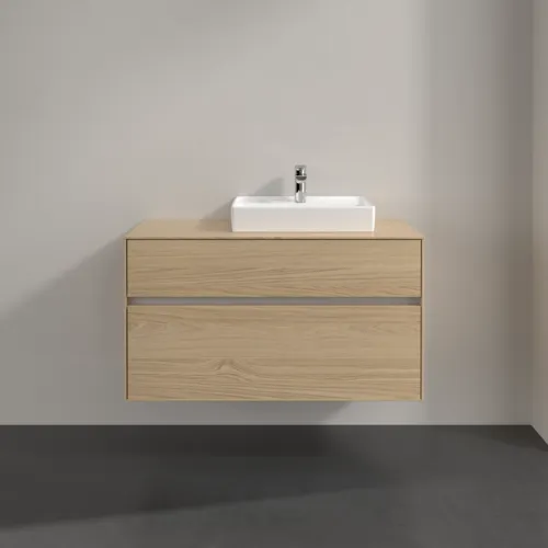 Bild von VILLEROY BOCH Collaro Waschbeckenunterschrank, mit Beleuchtung, 2 Auszüge, 1000 x 548 x 500 mm, Nordic Oak / Nordic Oak #C015B0VJ