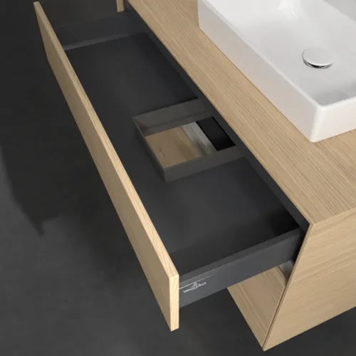 Bild von VILLEROY BOCH Collaro Waschbeckenunterschrank, mit Beleuchtung, 2 Auszüge, 1000 x 548 x 500 mm, Nordic Oak / Nordic Oak #C015B0VJ