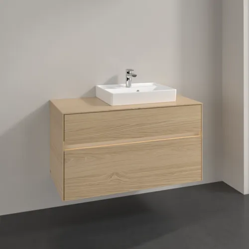 Bild von VILLEROY BOCH Collaro Waschbeckenunterschrank, mit Beleuchtung, 2 Auszüge, 1000 x 548 x 500 mm, Nordic Oak / Nordic Oak #C015B0VJ