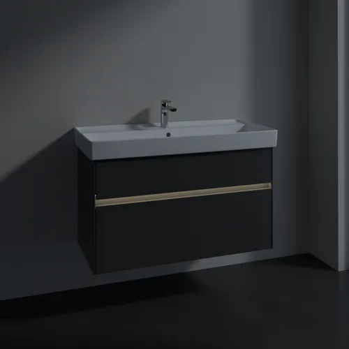 Bild von VILLEROY BOCH Collaro Waschbeckenunterschrank, mit Beleuchtung, 2 Auszüge, 954 x 546 x 444 mm, Glossy Grey #C011B0FP