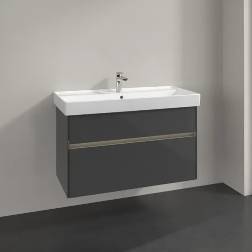 Bild von VILLEROY BOCH Collaro Waschbeckenunterschrank, mit Beleuchtung, 2 Auszüge, 954 x 546 x 444 mm, Glossy Grey #C011B0FP