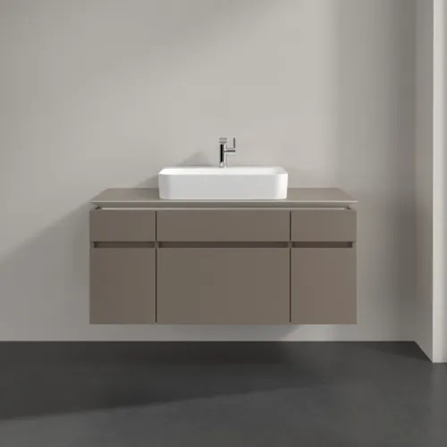 Bild von VILLEROY BOCH Legato Waschbeckenunterschrank, 5 Auszüge, 1200 x 550 x 500 mm, Truffle Grey / Truffle Grey #B75800VG