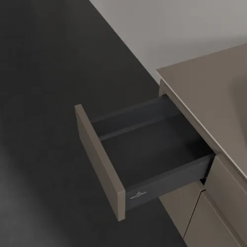Bild von VILLEROY BOCH Legato Waschbeckenunterschrank, 5 Auszüge, 1200 x 550 x 500 mm, Truffle Grey / Truffle Grey #B75800VG