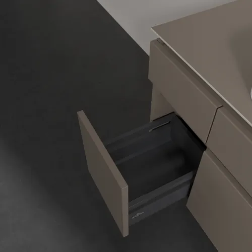Bild von VILLEROY BOCH Legato Waschbeckenunterschrank, 5 Auszüge, 1200 x 550 x 500 mm, Truffle Grey / Truffle Grey #B75800VG