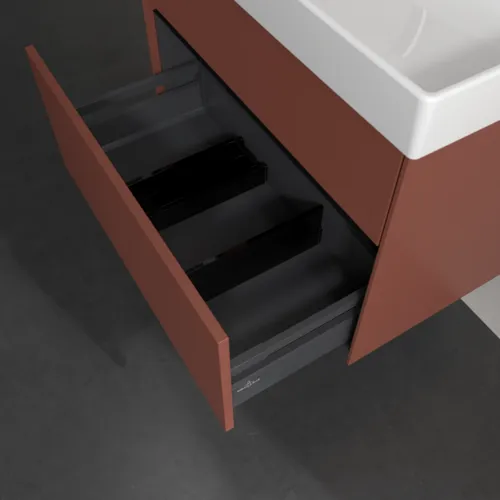 Bild von VILLEROY BOCH Collaro Waschbeckenunterschrank, mit Beleuchtung, 2 Auszüge, 754 x 546 x 444 mm, Wine Red #C010B0AH