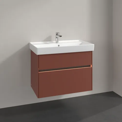 Bild von VILLEROY BOCH Collaro Waschbeckenunterschrank, mit Beleuchtung, 2 Auszüge, 754 x 546 x 444 mm, Wine Red #C010B0AH
