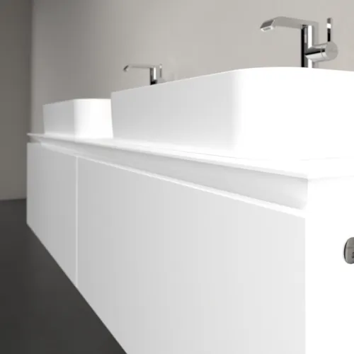 Bild von VILLEROY BOCH Legato Waschbeckenunterschrank, mit Beleuchtung, 2 Auszüge, 1600 x 380 x 500 mm, White Matt / White Matt #B767L0MS