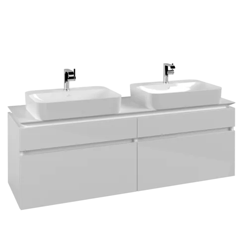 Obrázek VILLEROY BOCH Legato toaletní skříňka, 4 výsuvy, 1600 x 550 x 500 mm, lesklá bílá / lesklá bílá #B76800DH