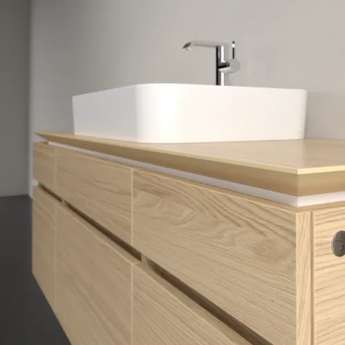 Bild von VILLEROY BOCH Legato Waschbeckenunterschrank, mit Beleuchtung, 5 Auszüge, 1400 x 550 x 500 mm, Nordic Oak / Nordic Oak #B760L0VJ