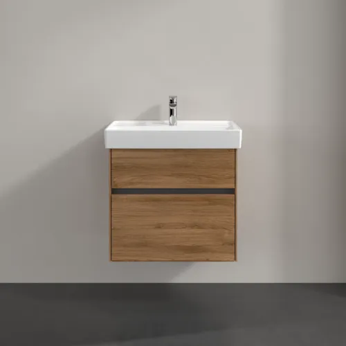 VILLEROY BOCH Collaro Waschbeckenunterschrank, mit Beleuchtung, 2 Auszüge, 604 x 546 x 444 mm, Kansas Oak #C009B0RH, Bild 3