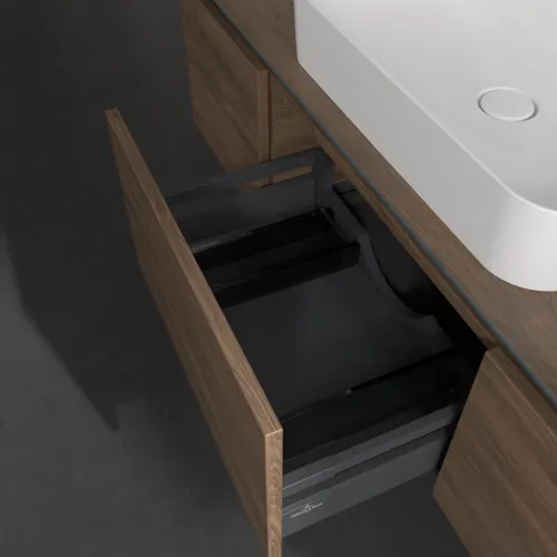 Bild von VILLEROY BOCH Legato Waschbeckenunterschrank, mit Beleuchtung, 3 Auszüge, 1400 x 380 x 500 mm, Arizona Oak / Arizona Oak #B759L0VH