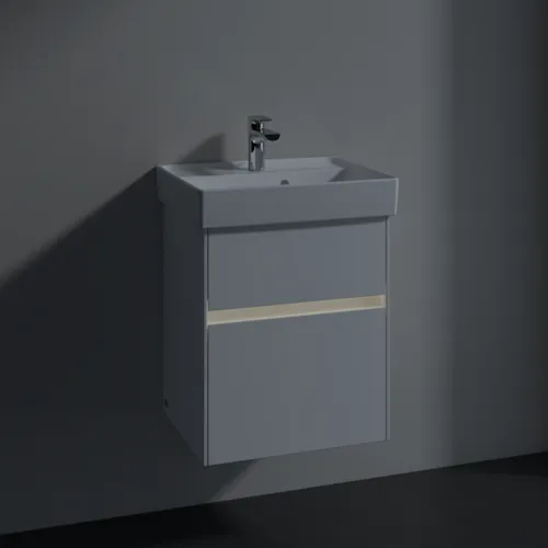 Bild von VILLEROY BOCH Collaro Waschbeckenunterschrank, mit Beleuchtung, 2 Auszüge, 460 x 546 x 374 mm, Glossy White #C006B0DH