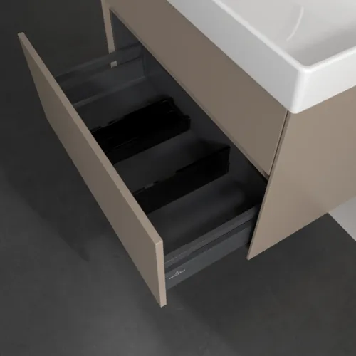 Bild von VILLEROY BOCH Collaro Waschbeckenunterschrank, mit Beleuchtung, 2 Auszüge, 754 x 546 x 444 mm, Taupe #C010B0VM