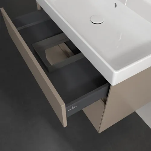 Bild von VILLEROY BOCH Collaro Waschbeckenunterschrank, mit Beleuchtung, 2 Auszüge, 754 x 546 x 444 mm, Taupe #C010B0VM