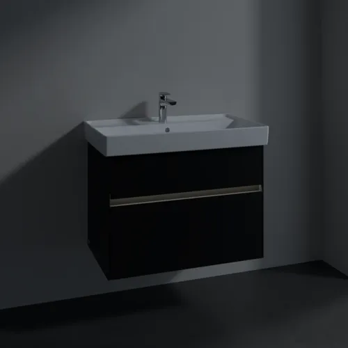 VILLEROY BOCH Collaro Waschbeckenunterschrank, mit Beleuchtung, 2 Auszüge, 754 x 546 x 444 mm, Volcano Black #C010B0VL, Bild 5