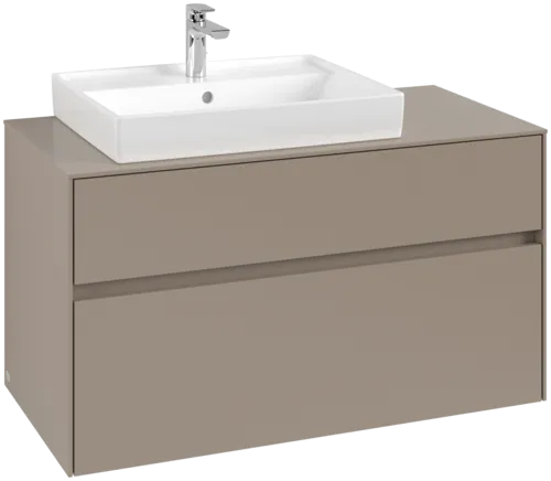 Picture of VILLEROY BOCH Collaro Vanity unit, with lighting, 2 pull-out compartments, 1000 x 548 x 500 mm, Taupe / Taupe #C017B0VM