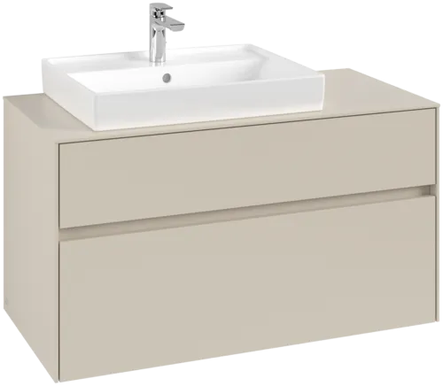 Picture of VILLEROY BOCH Collaro Vanity unit, with lighting, 2 pull-out compartments, 1000 x 548 x 500 mm, Cashmere Grey / Cashmere Grey #C017B0VN
