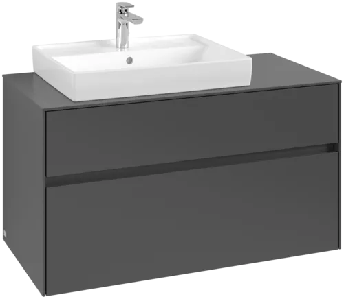 Picture of VILLEROY BOCH Collaro Vanity unit, with lighting, 2 pull-out compartments, 1000 x 548 x 500 mm, Graphite / Graphite #C017B0VR