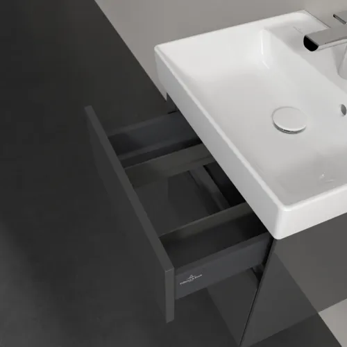 Bild von VILLEROY BOCH Collaro Waschbeckenunterschrank, mit Beleuchtung, 2 Auszüge, 460 x 546 x 374 mm, Glossy Grey #C006B0FP
