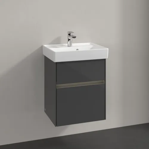 Bild von VILLEROY BOCH Collaro Waschbeckenunterschrank, mit Beleuchtung, 2 Auszüge, 460 x 546 x 374 mm, Glossy Grey #C006B0FP