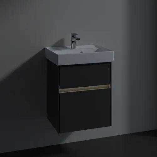 Bild von VILLEROY BOCH Collaro Waschbeckenunterschrank, mit Beleuchtung, 2 Auszüge, 460 x 546 x 374 mm, Glossy Grey #C006B0FP