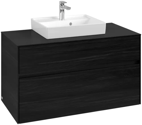 Picture of VILLEROY BOCH Collaro Vanity unit, 2 pull-out compartments, 1000 x 548 x 500 mm, Black Oak / Black Oak #C01600AB