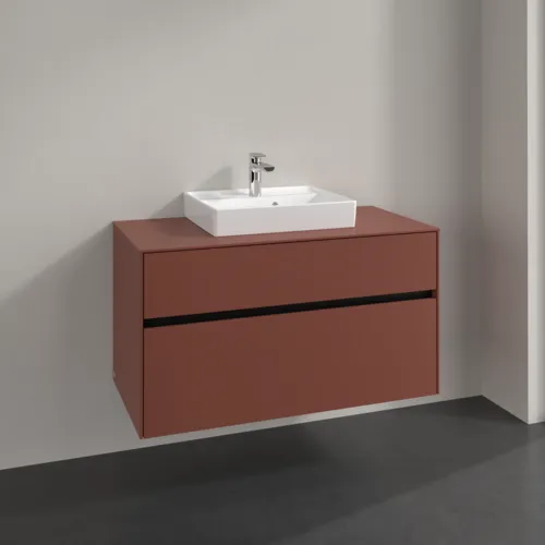Bild von VILLEROY BOCH Collaro Waschbeckenunterschrank, 2 Auszüge, 1000 x 548 x 500 mm, Wine Red / Wine Red #C01600AH