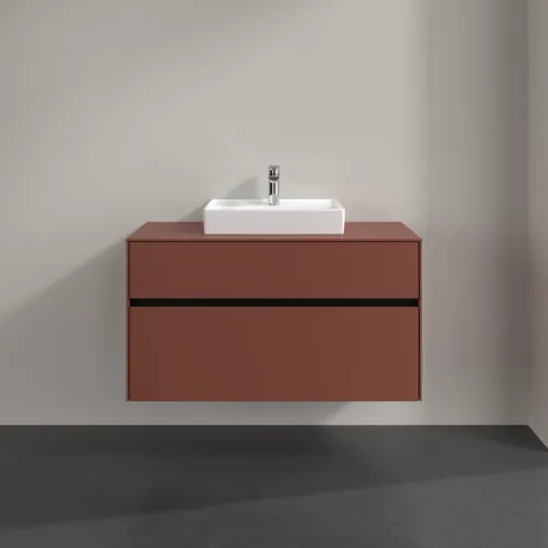 Bild von VILLEROY BOCH Collaro Waschbeckenunterschrank, 2 Auszüge, 1000 x 548 x 500 mm, Wine Red / Wine Red #C01600AH