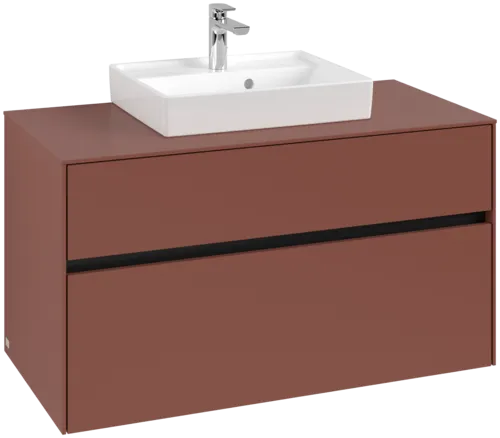 Picture of VILLEROY BOCH Collaro Vanity unit, 2 pull-out compartments, 1000 x 548 x 500 mm, Wine Red / Wine Red #C01600AH