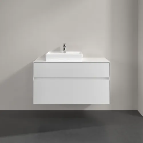 Bild von VILLEROY BOCH Collaro Waschbeckenunterschrank, mit Beleuchtung, 2 Auszüge, 1000 x 548 x 500 mm, Glossy White / Glossy White #C014B0DH