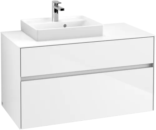 Зображення з  VILLEROY BOCH Collaro Vanity unit, with lighting, 2 pull-out compartments, 1000 x 548 x 500 mm, Glossy White / Glossy White #C014B0DH
