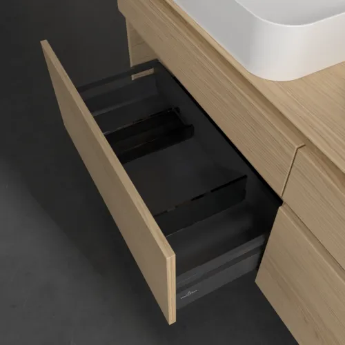 Bild von VILLEROY BOCH Legato Waschbeckenunterschrank, mit Beleuchtung, 4 Auszüge, 1600 x 550 x 500 mm, Nordic Oak / Nordic Oak #B768L0VJ