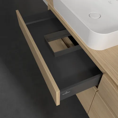 Bild von VILLEROY BOCH Legato Waschbeckenunterschrank, mit Beleuchtung, 4 Auszüge, 1600 x 550 x 500 mm, Nordic Oak / Nordic Oak #B768L0VJ